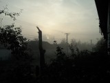 érdekes napsugarak a reggeli ködben 