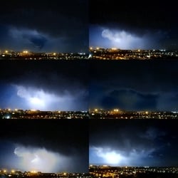 Szupercella villámai a dunaújvárosi webkamera szemszögéből 