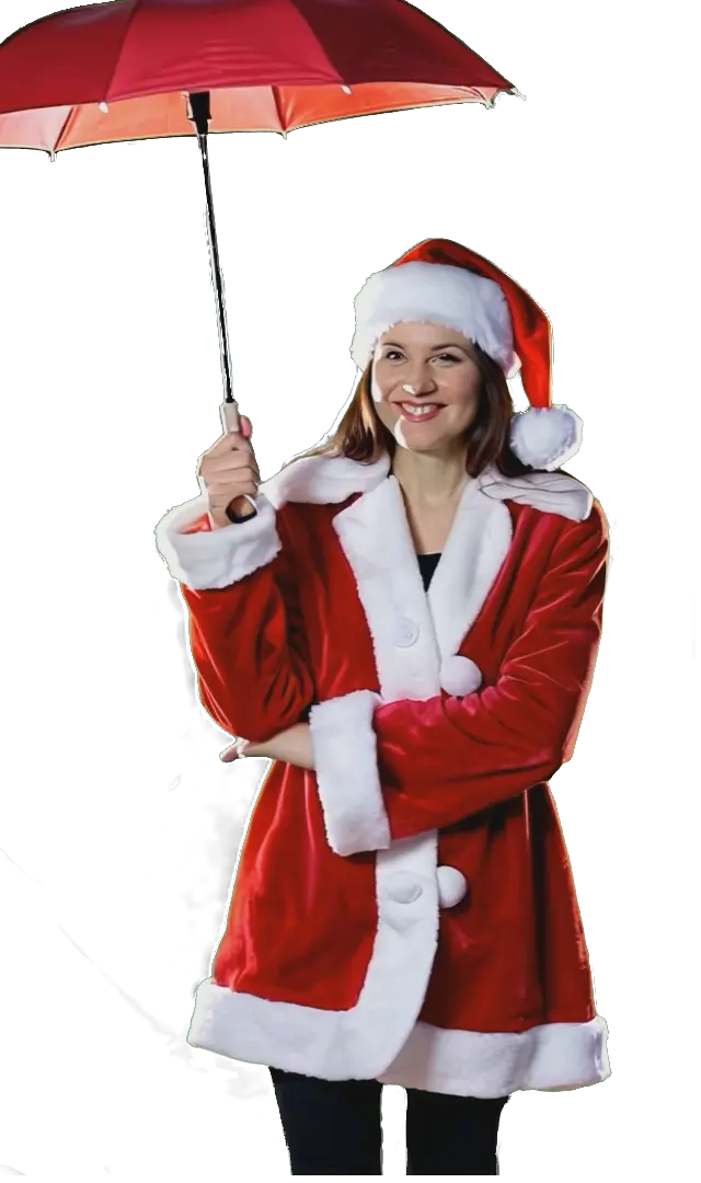 Meleg ruhát esernyővel