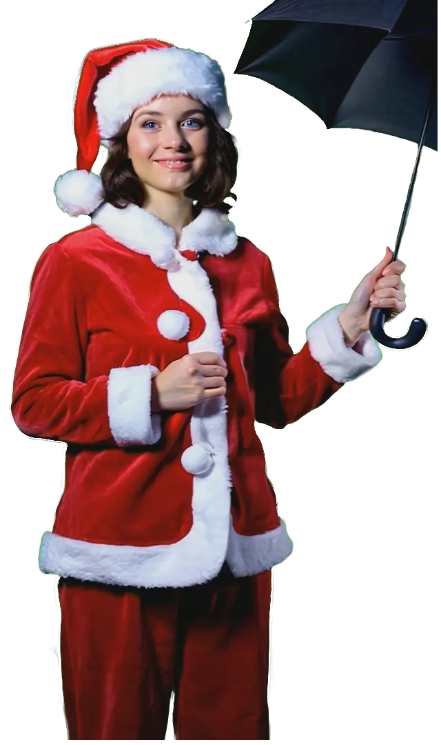 Meleg ruhát esernyővel