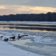 Zajlik a jég a Dunán