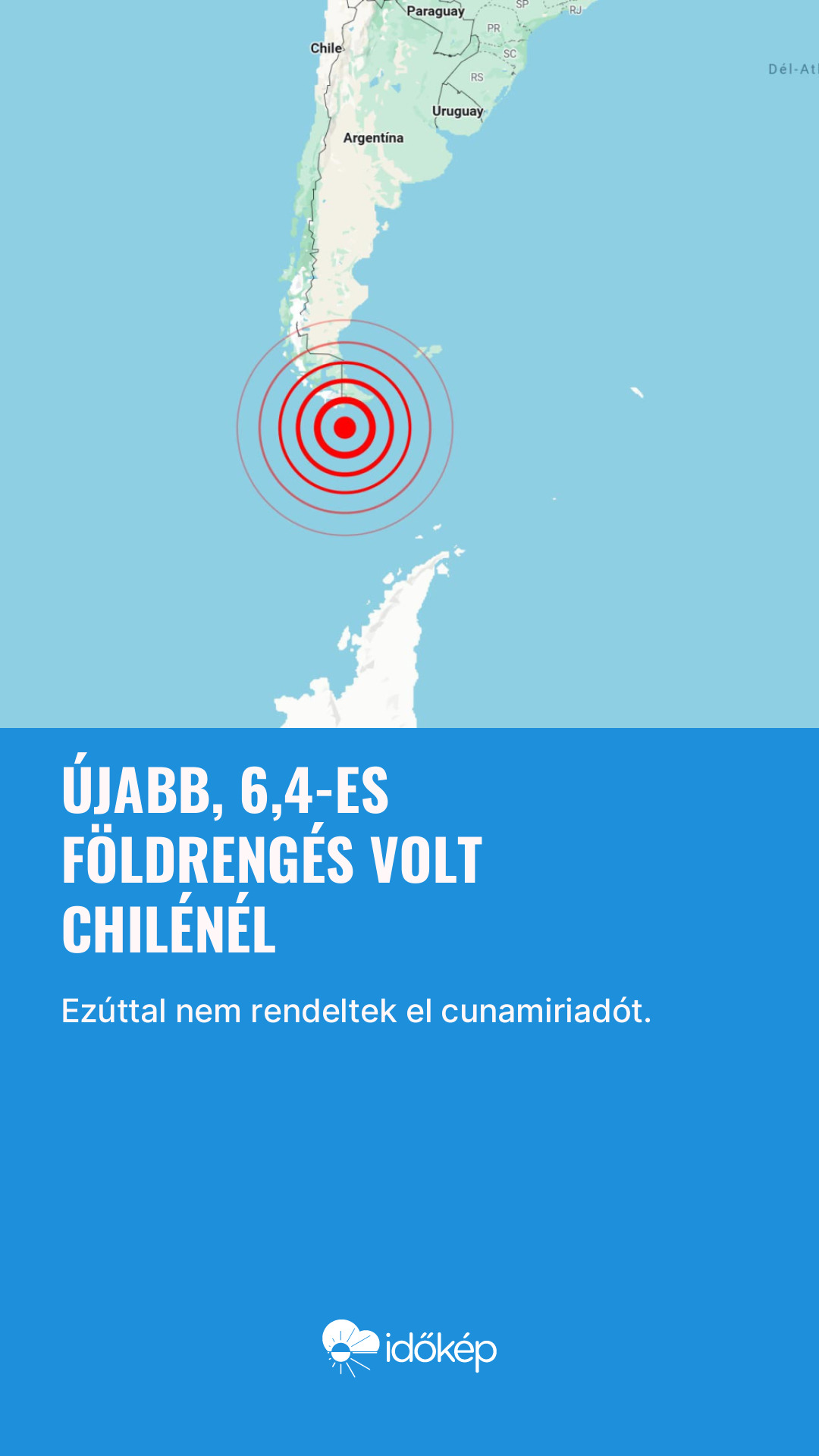 Újabb, 6,4-es földrengés volt Chilénél