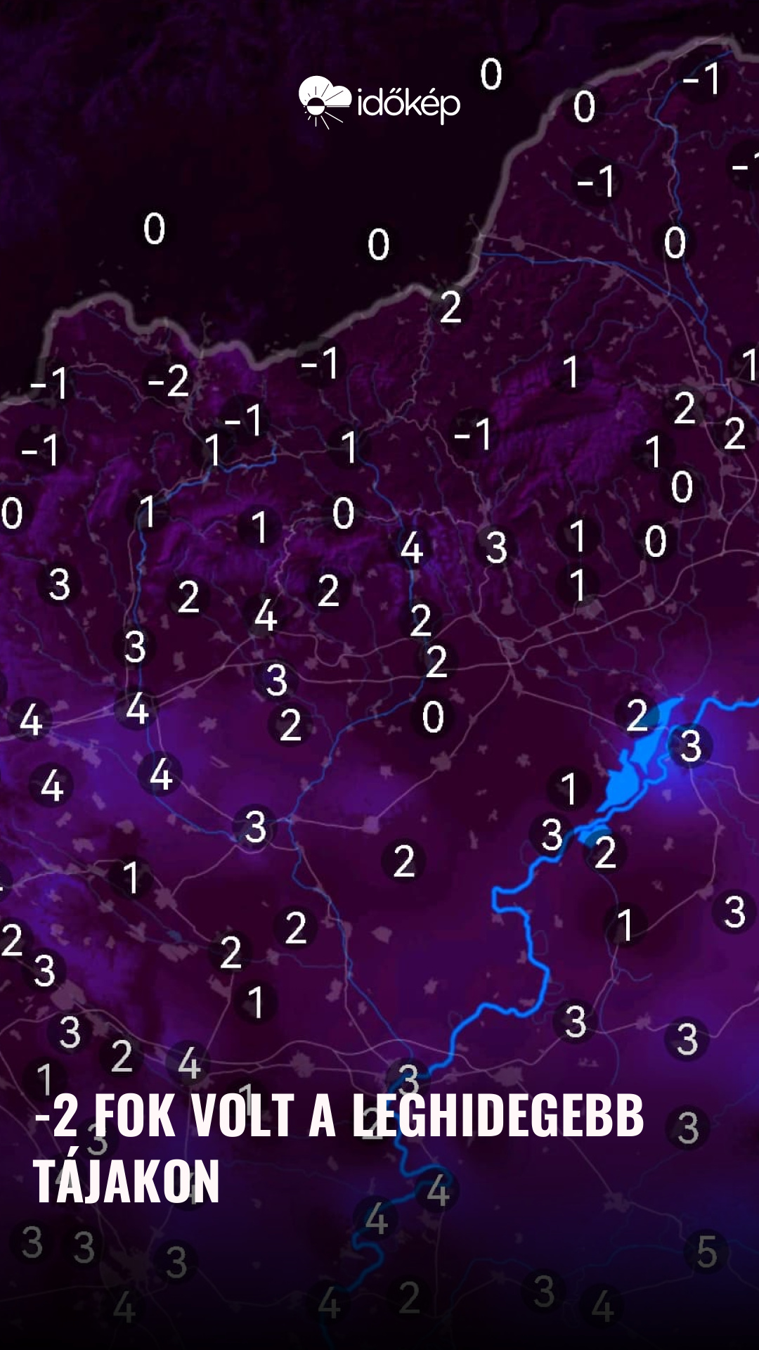-2 fok volt a leghidegebb tájakon