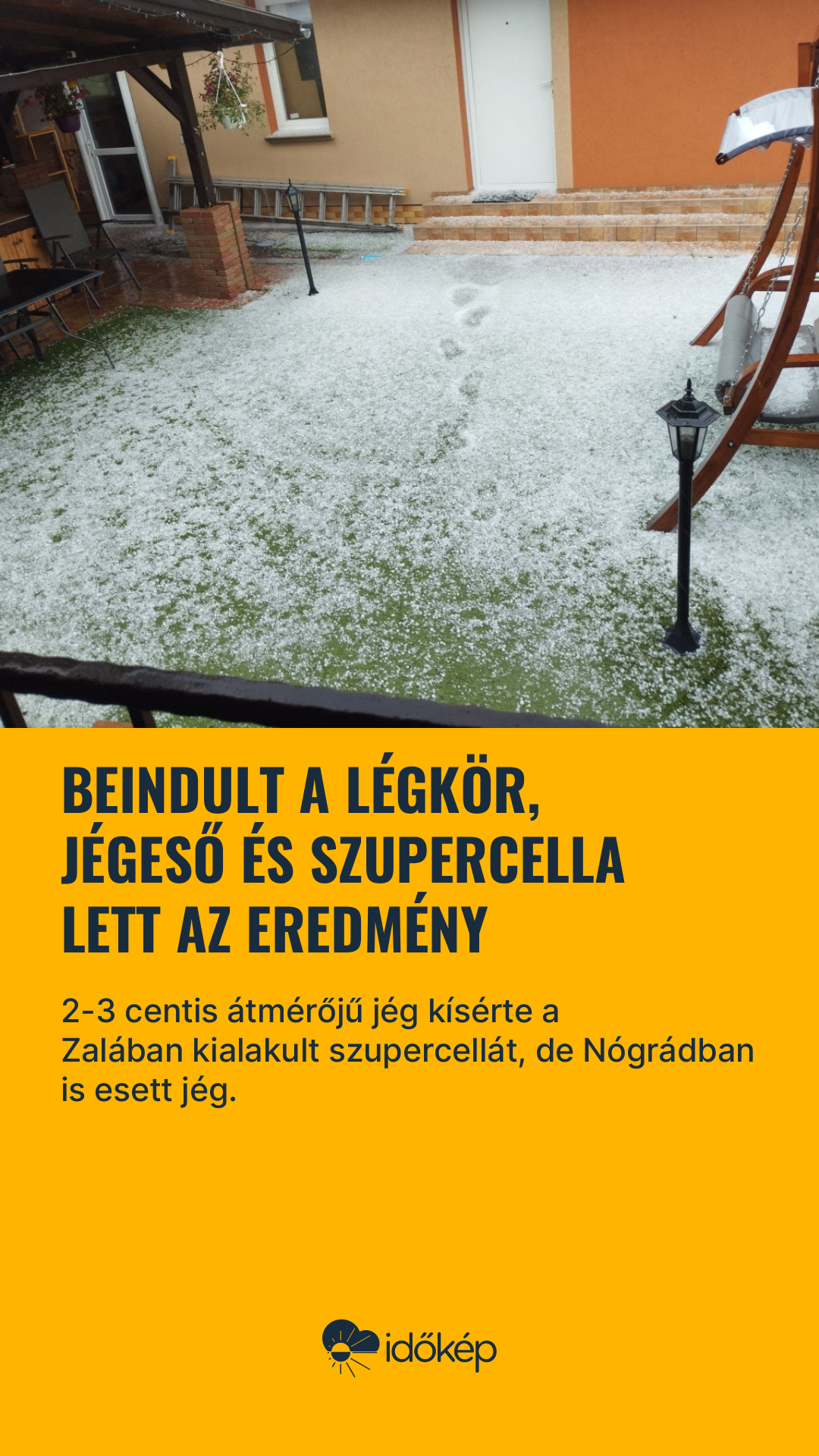 Beindult a légkör, jégeső és szupercella lett az eredmény