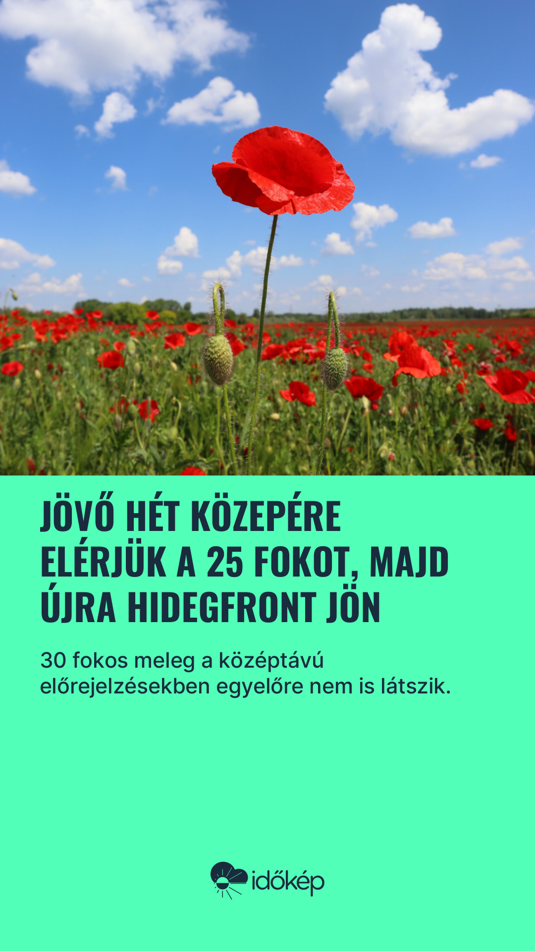 Jövő hét közepére elérjük a 25 fokot, majd újra hidegfront jön