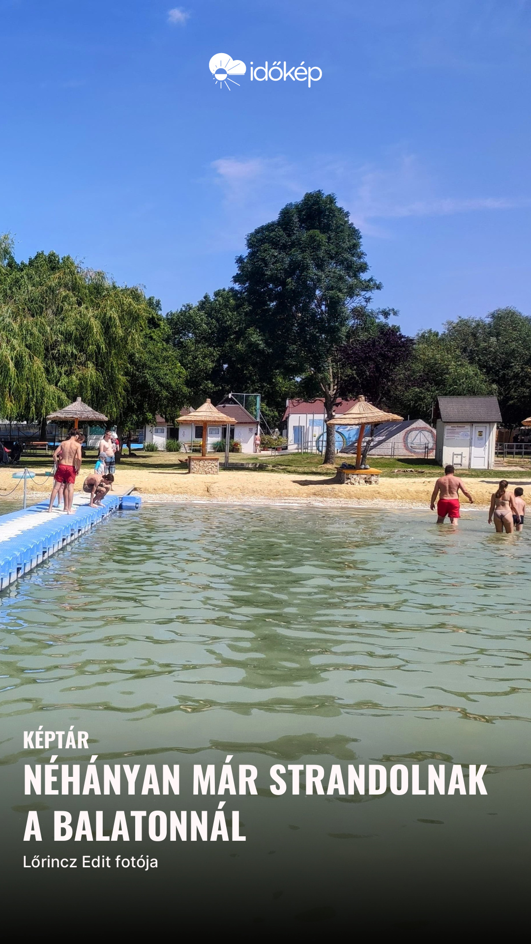 Néhányan már strandolnak a Balatonnál
