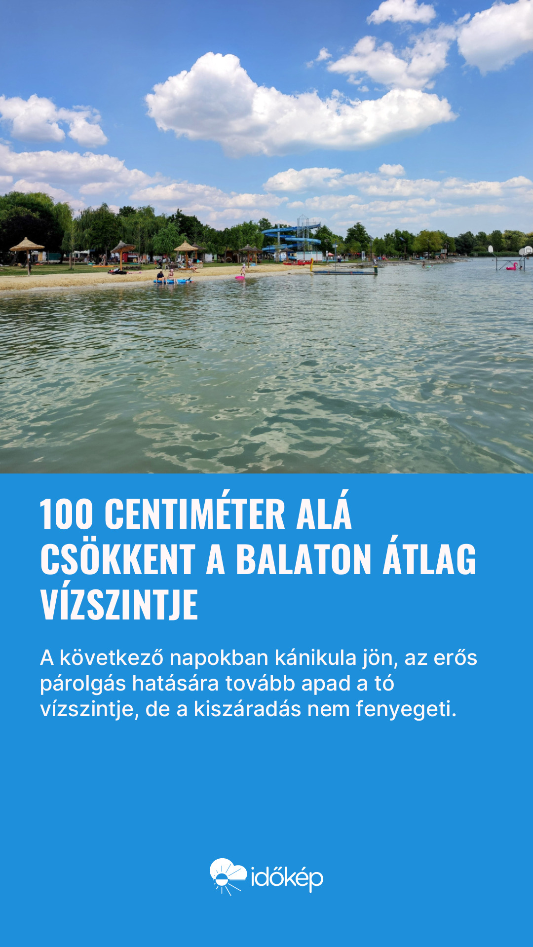 100 centiméter alá csökkent a Balaton átlag vízszintje
