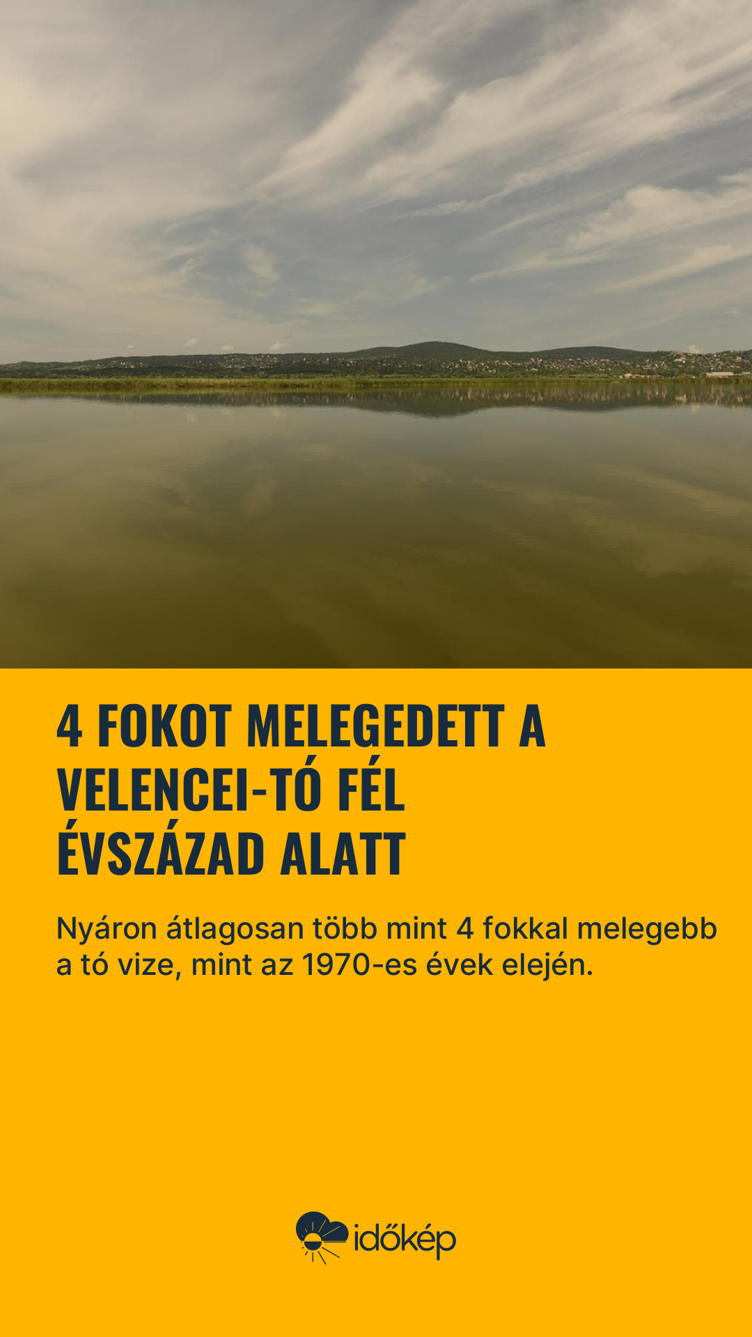 4 fokot melegedett a Velencei-tó fél évszázad alatt