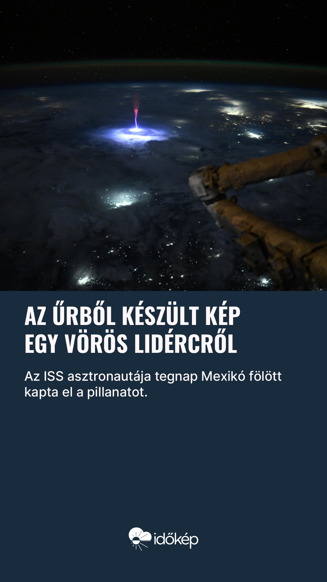 Az űrből készült kép egy vörös lidércről