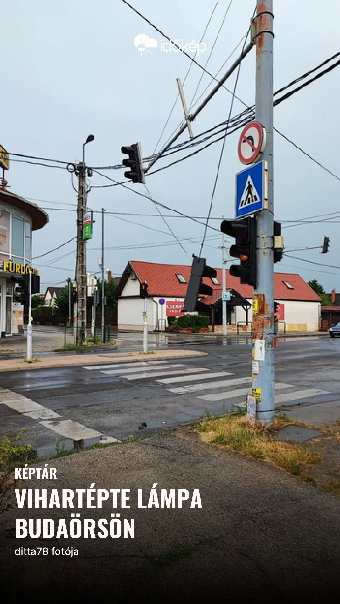 Vihartépte lámpa Budaörsön