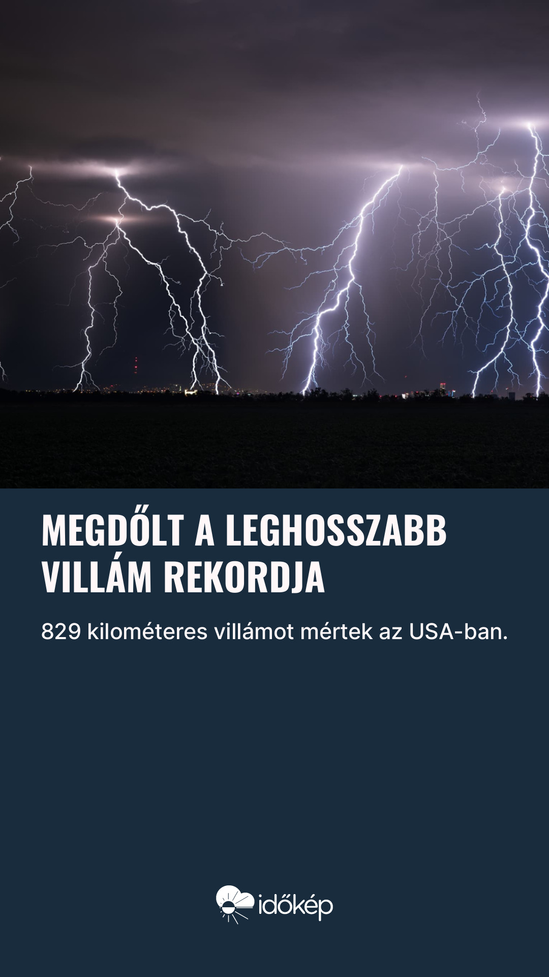 Megdőlt a leghosszabb villám rekordja