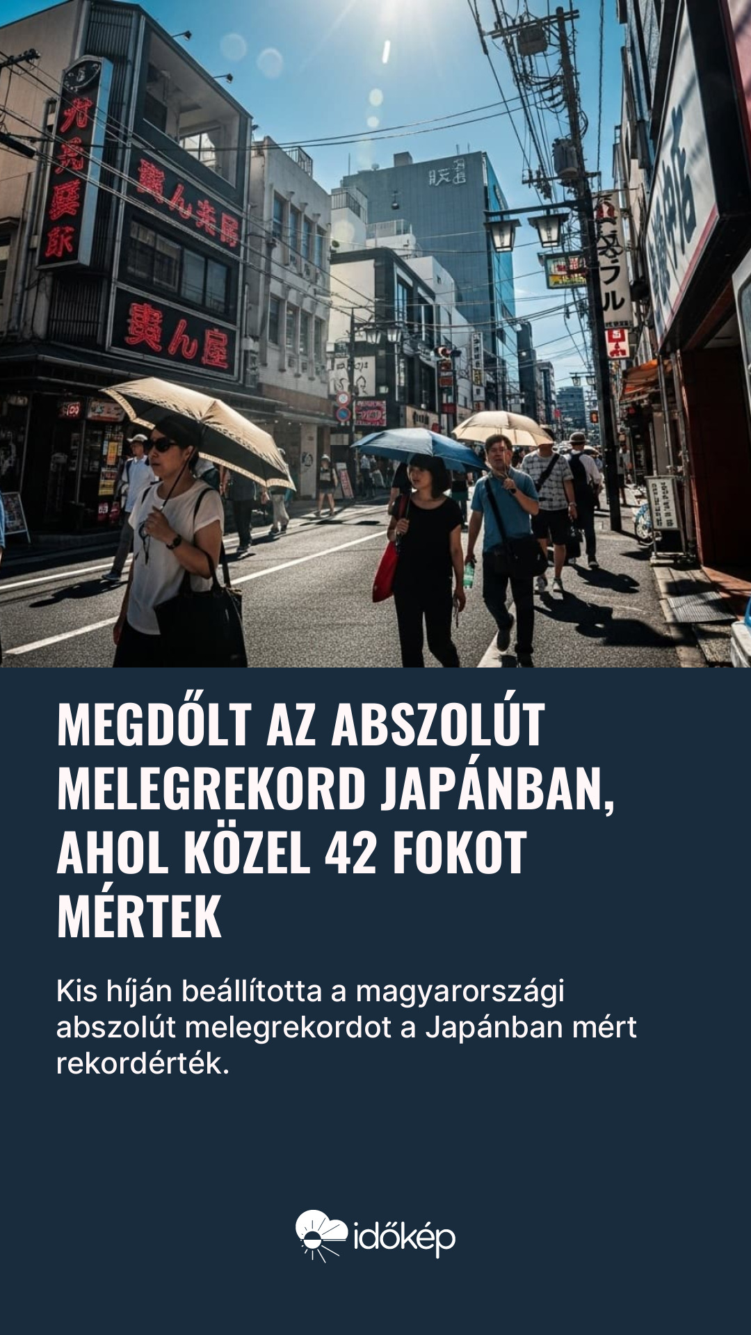 Megdőlt az abszolút melegrekord Japánban, ahol közel 42 fokot mértek