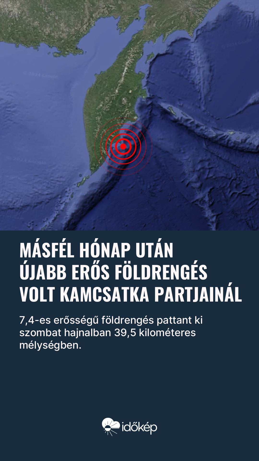 Másfél hónap után újabb erős földrengés volt Kamcsatka partjainál