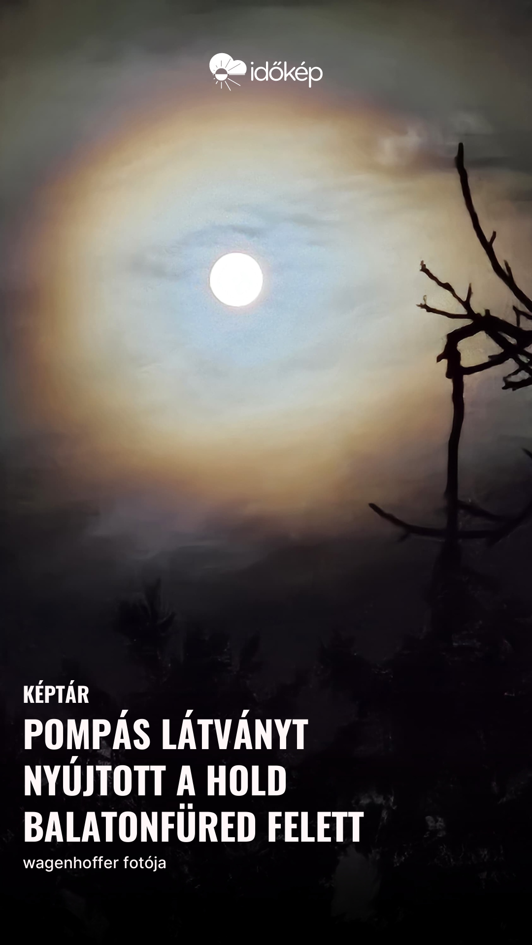 Pompás látványt nyújtott a Hold Balatonfüred felett