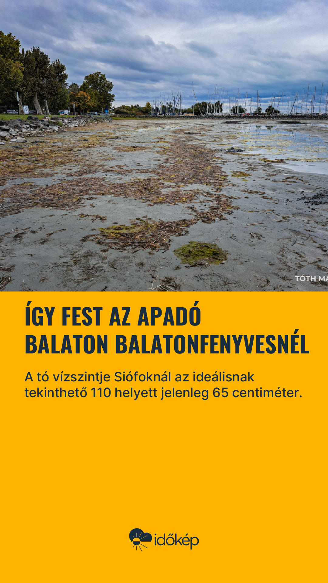Így fest az apadó Balaton Balatonfenyvesnél