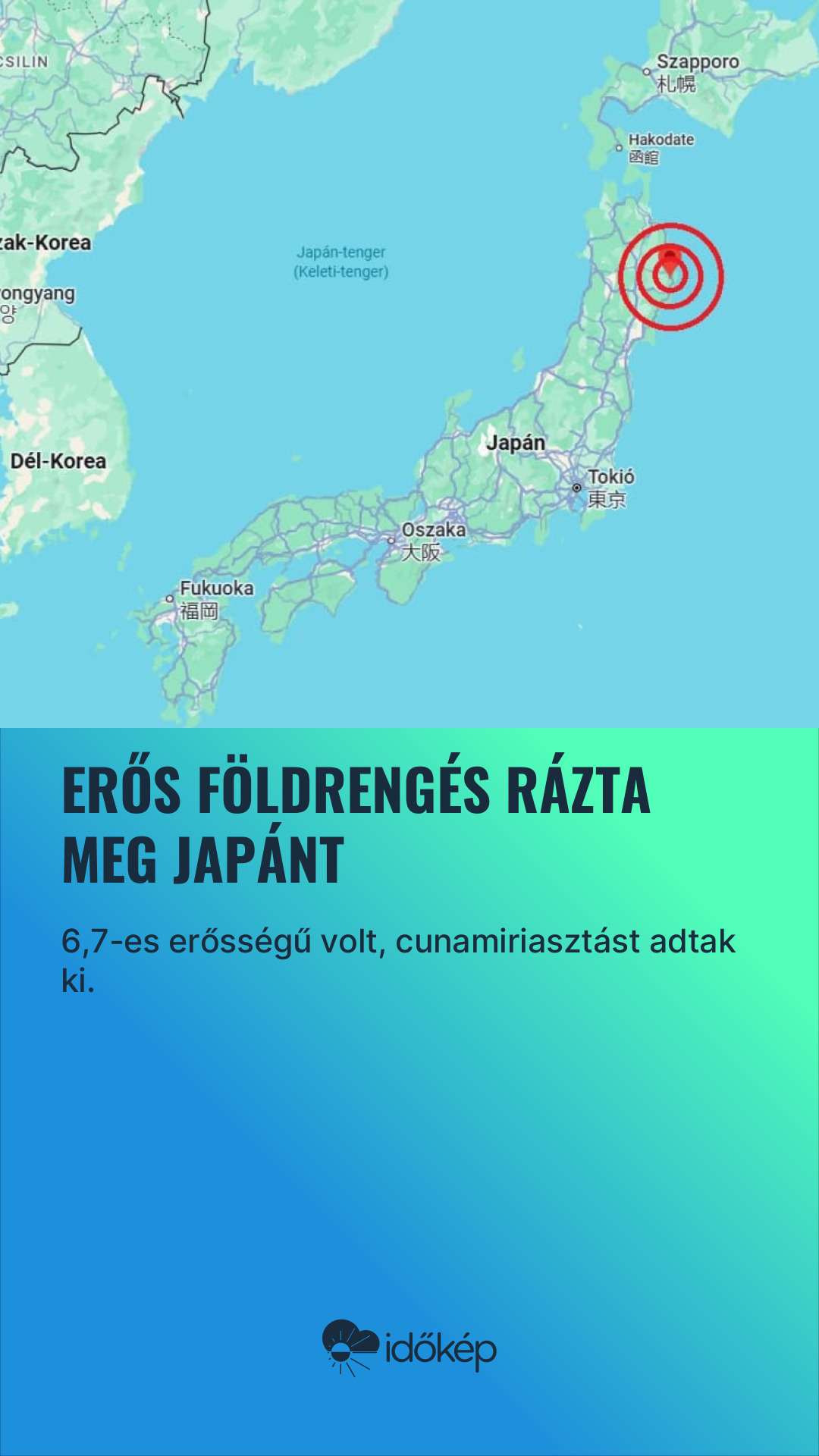 Erős földrengés rázta meg Japánt