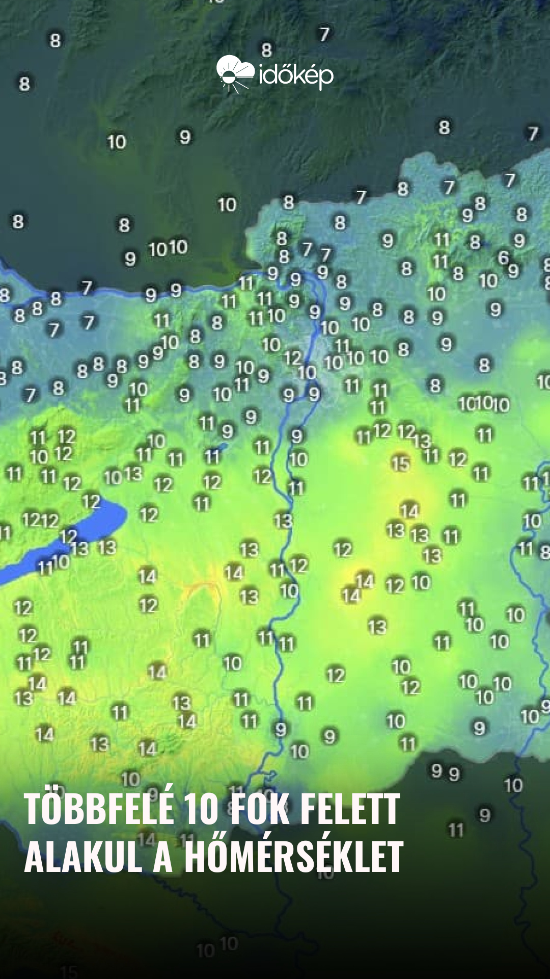 Többfelé 10 fok felett alakul a hőmérséklet