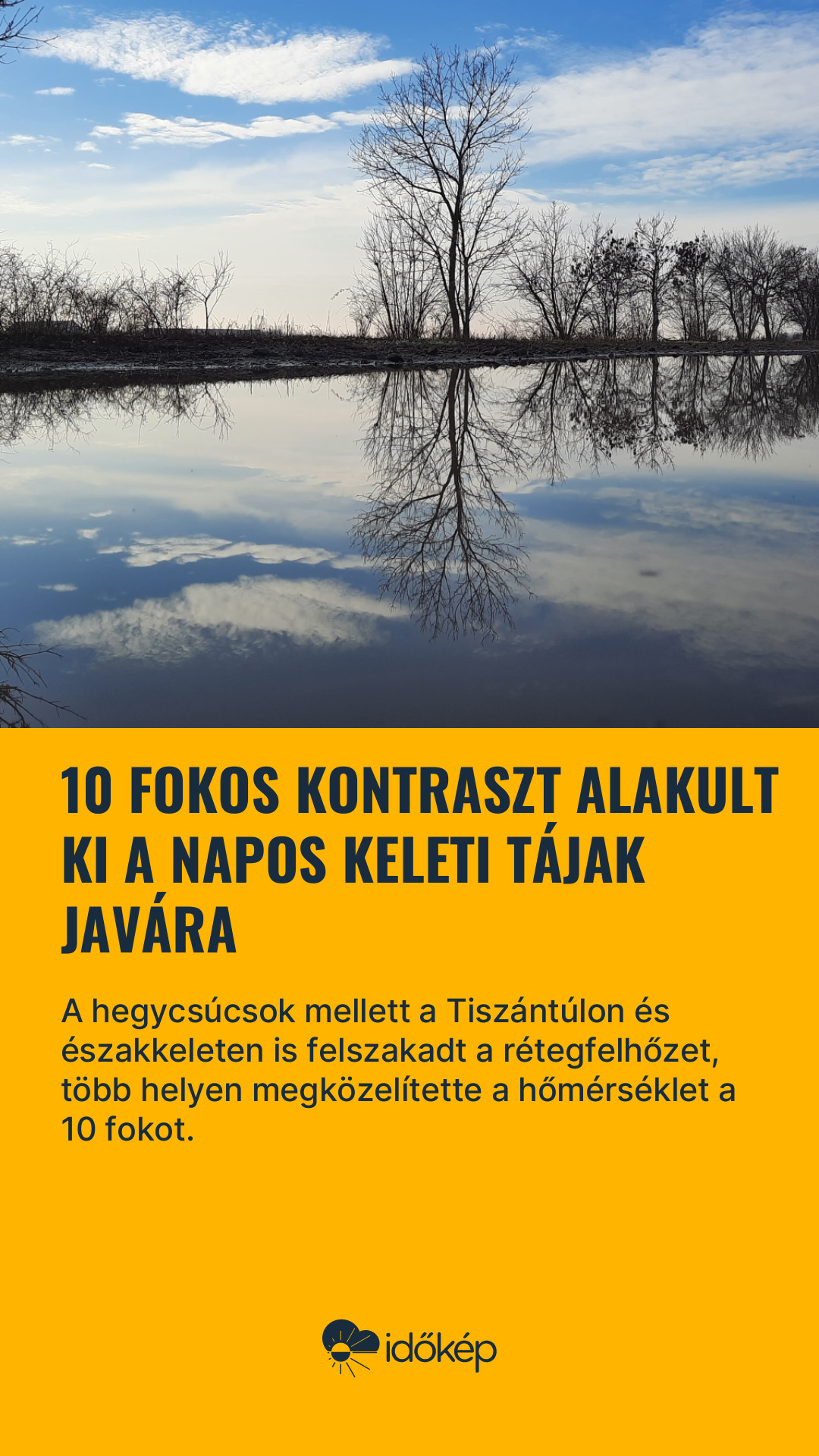 10 fokos kontraszt alakult ki a napos keleti tájak javára