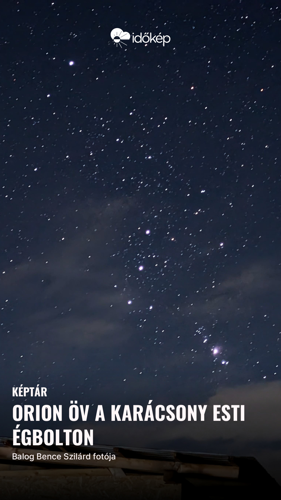 Orion öv a karácsony esti égbolton