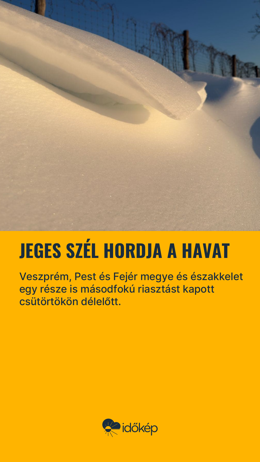 Jeges szél hordja a havat
