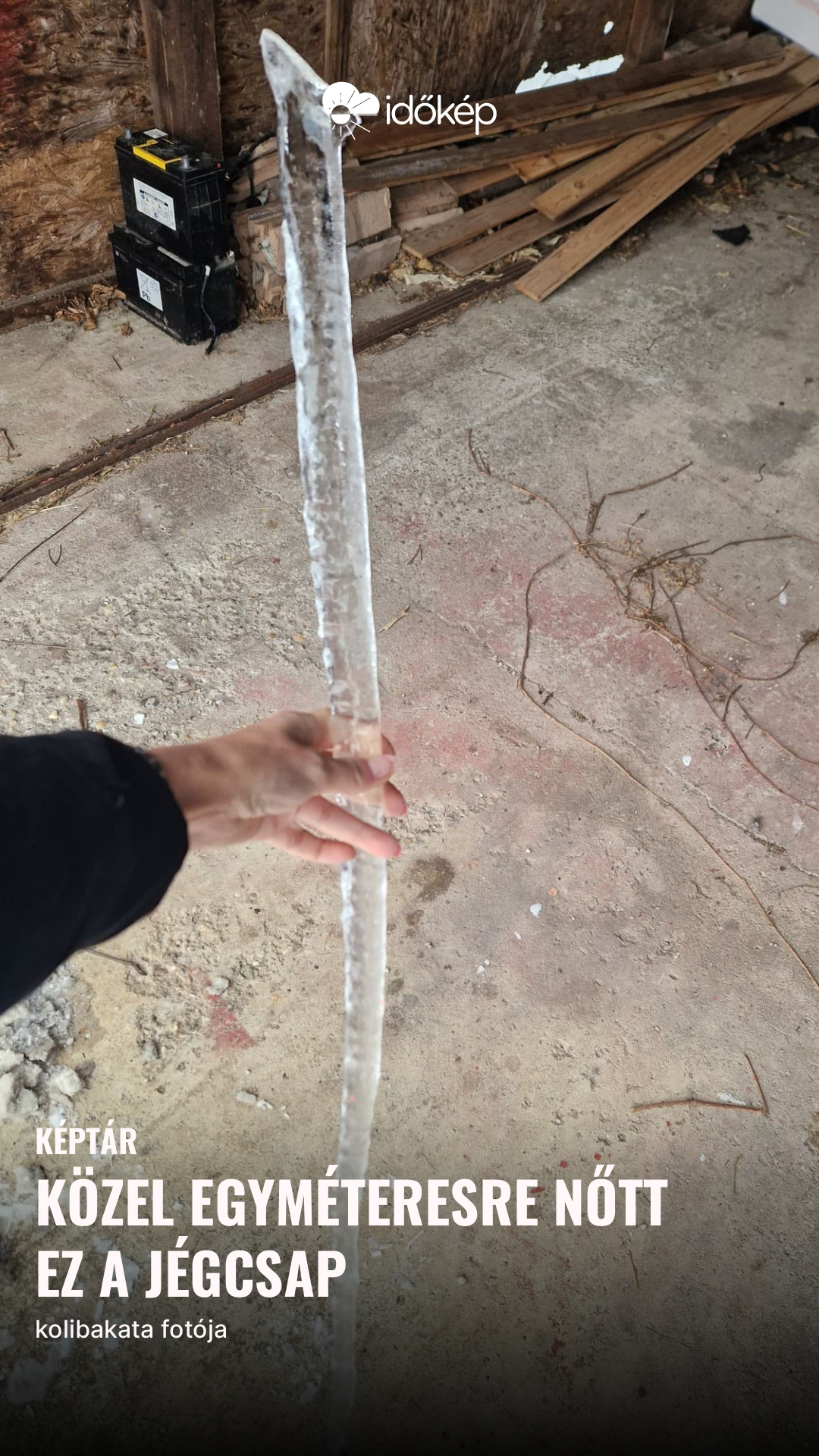 Közel egyméteresre nőtt ez a jégcsap