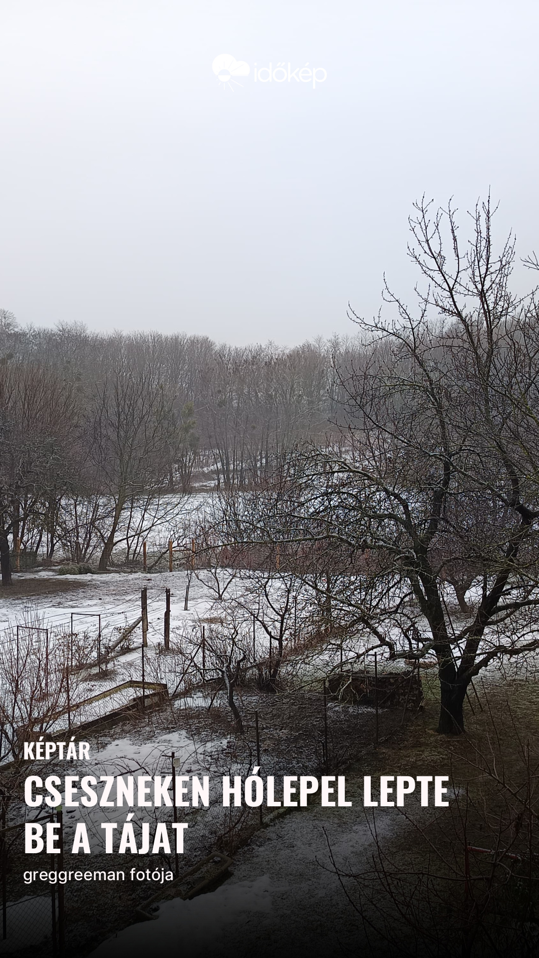 Cseszneken hólepel lepte be a tájat