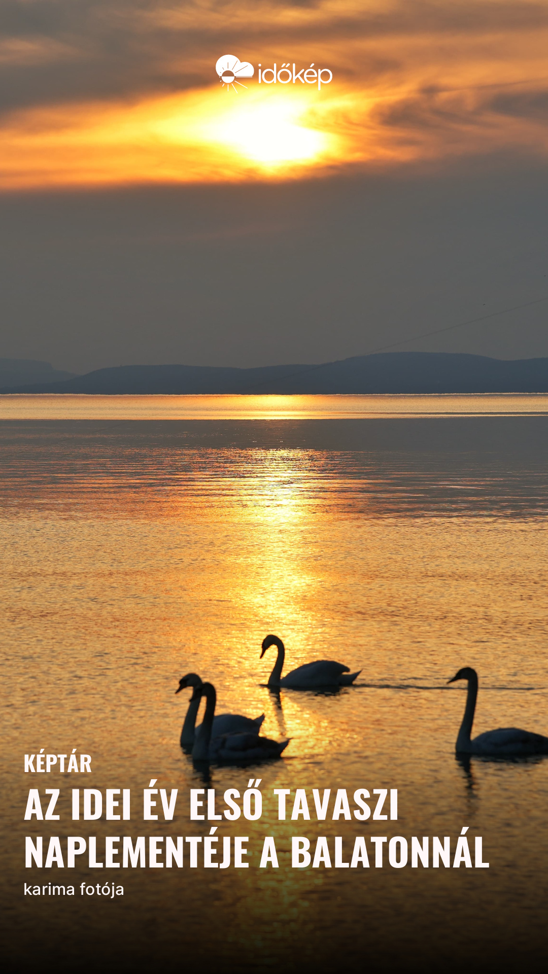 Az idei év első tavaszi naplementéje a Balatonnál