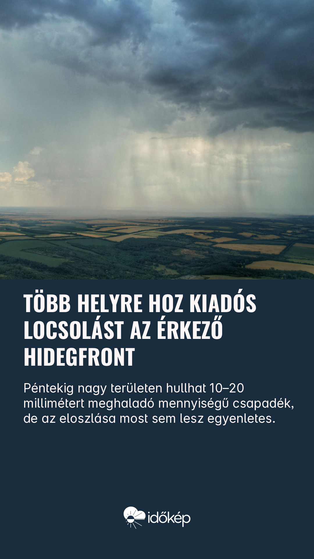 Több helyre hoz kiadós locsolást az érkező hidegfront