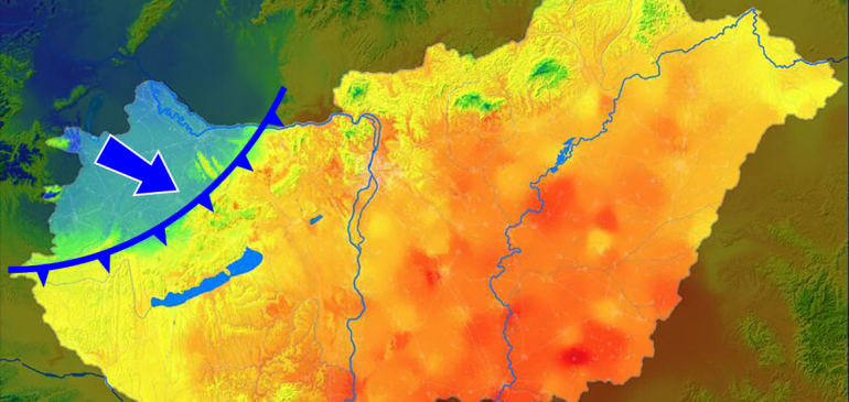10-12 fokot zuhant a hőmérséklet a front mögött
