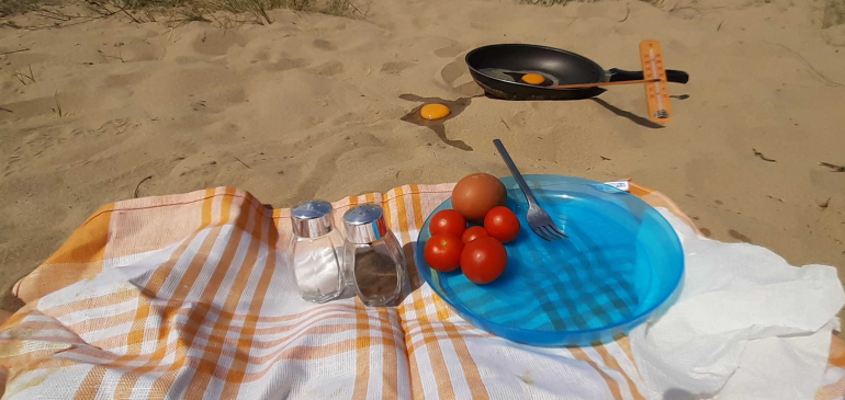 Tojássütés a forró homokon? Ez lett belőle