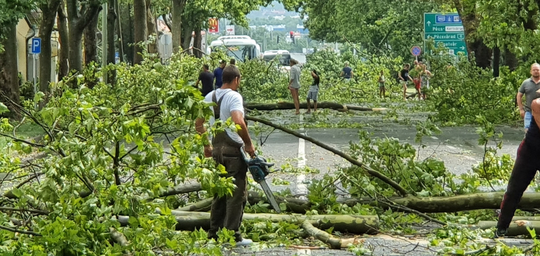 Tört, zúzott a vihar Pécsen