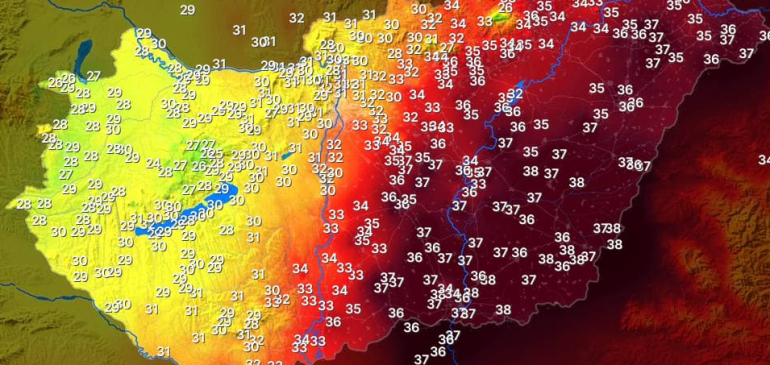 Nyugaton 30 fok alatt maradtunk hétfőn