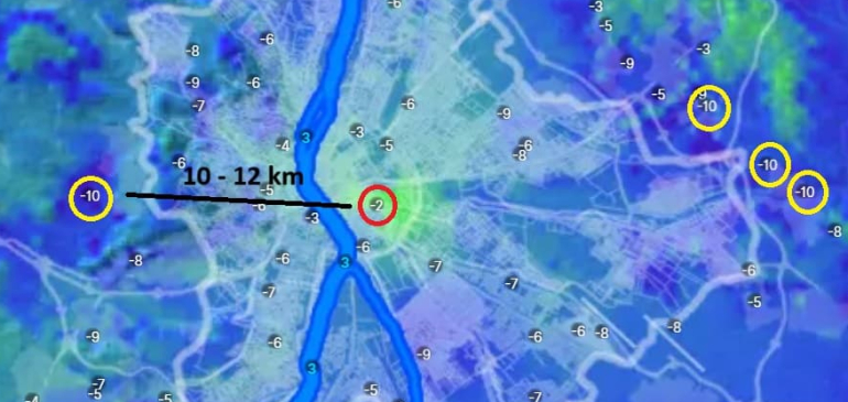 Fővárosi éjszaka: 10 km - 8 fok különbség