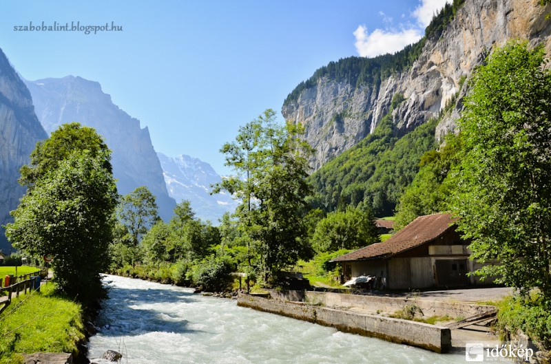 Gleccservájta völgy Lauterbrunnennél