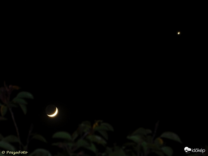 A Hold és a Vénusz ma esti együttállása