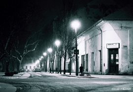 Kossuth Szobor a hóesésben