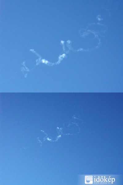 Meteor füstcsóvája Tibolddaróc felett