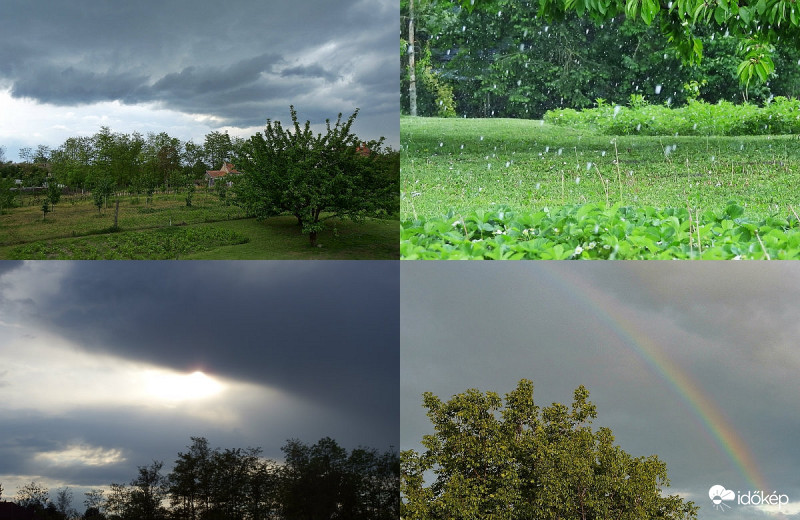 Több zápor, jégeső és szivárvány is volt ma