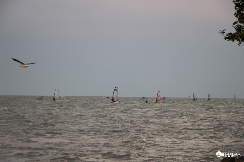 Szörfösök a Balatonon