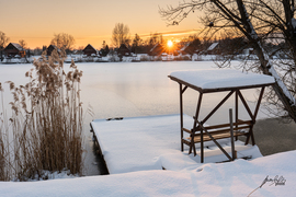 Havas naplemente a Sárberki-tavon