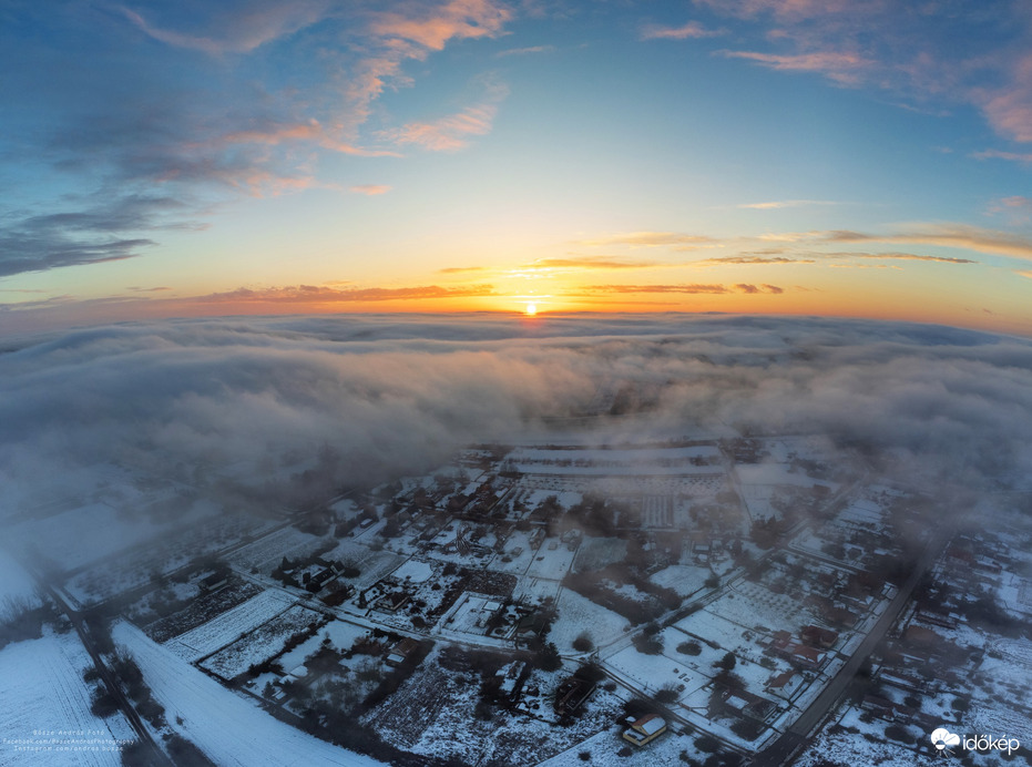 Ködös havas naplemente 2.