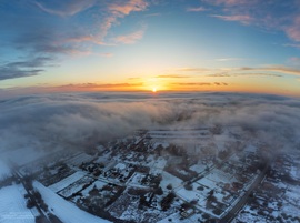Ködös havas naplemente 2.