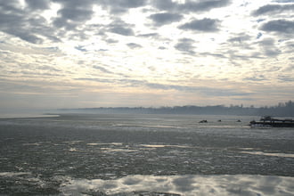 Maradék jég a Balatonon