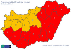 12 vármegye piros fokozatott kapott a heves zivatarok miatt