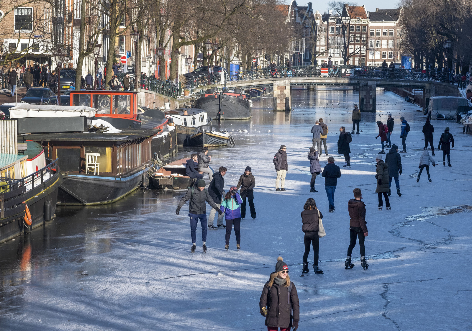 Befagyott Prinsengracht csatorna 