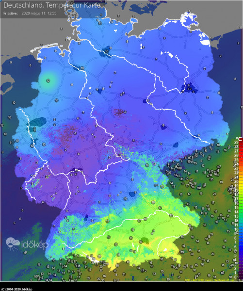 Németország hőtérkép 20200511