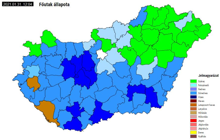 Főutak állapota