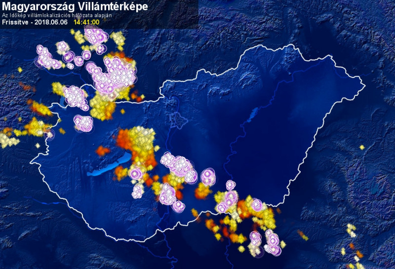 Villámtérkép 2018.06.06.