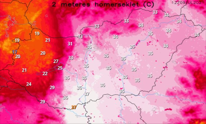 WRF hőmérséklet előrejelzése