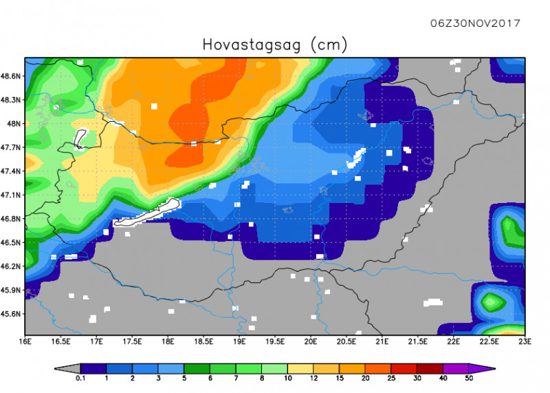 GFS hóvastagság analízis